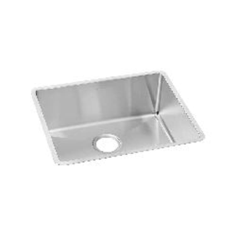 Elkay® ECTRU21179T Crosstown® Transitional Kitchen Sink, Polished Satin, Rectangle Shape, 21 in L x 18-1/2 in W x 9 in D Bowl, 22-1/2 in L x 18-1/2 in W x 9 in H, Under Mount, 18 ga 304 Stainless Steel