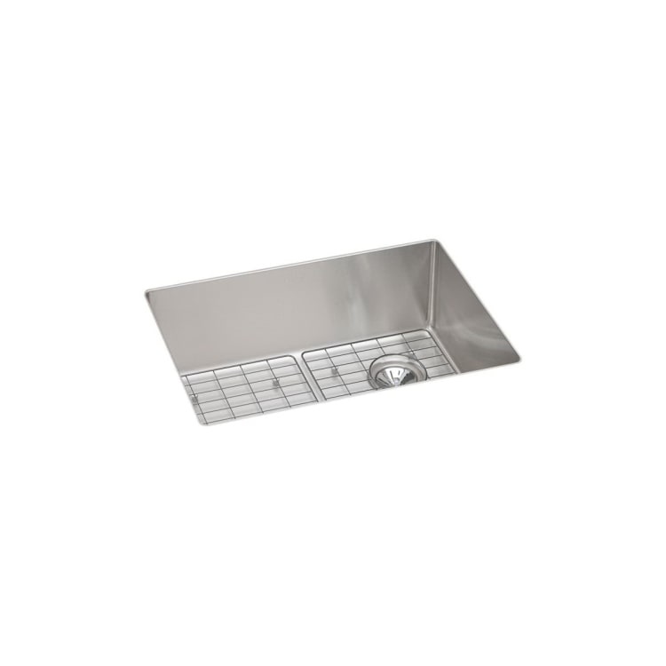 Elkay® ECTRU24179RDBG Kitchen Sink Kit, Crosstown™, 24 in L x 17 in W x 9 in D Bowl, 25-1/2 in L x 18-1/2 in W x 9 in H, Under Mount, 18 ga 304 Stainless Steel, Polished Satin