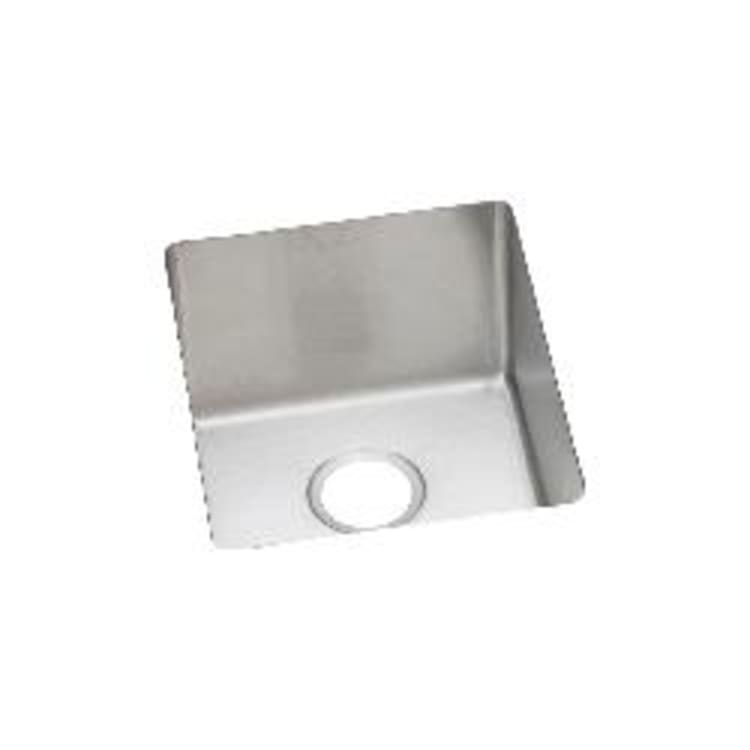 Elkay® EFRU131610T Crosstown® Transitional Kitchen Sink, Polished Satin, Rectangle Shape, 13-1/2 in L x 16 in W x 10 in D Bowl, 16 in L x 18-1/2 in W x 10 in H, Under Mount, 16 ga 304 Stainless Steel