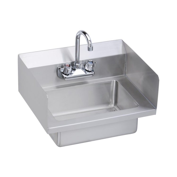 Elkay® EHS-18-SSX Economy Handwash Sink, 18 in W x 6 in D x 14-1/2 in H, Wall Mount, Stainless Steel, Import