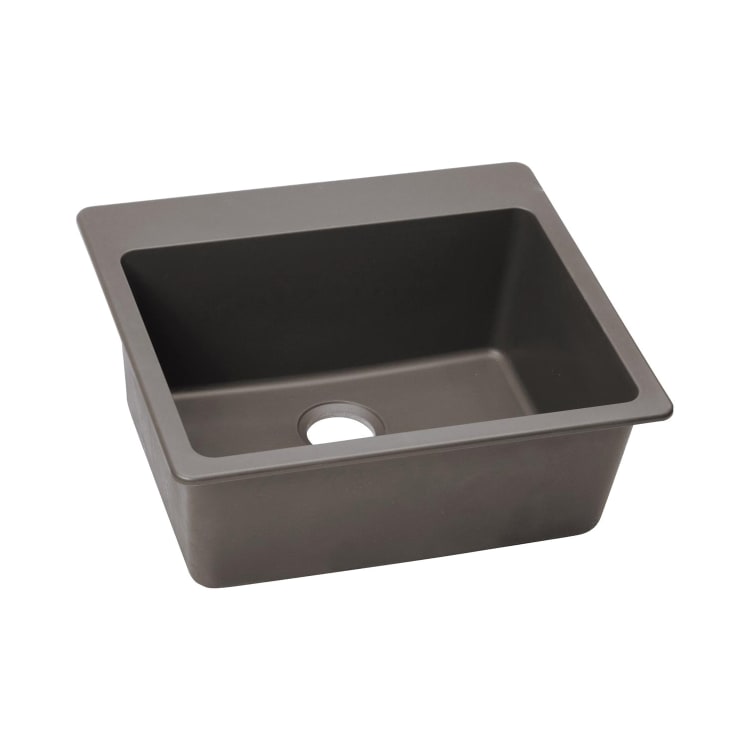 Elkay® ELG2522GR0 Traditional Kitchen Sink, Classic®, Rectangular, 22-5/16 in L x 16-7/16 in W x 9-1/2 in D Bowl, 25 in L x 22 in W x 9-1/2 in H, Top Mount, Quartz, Greige