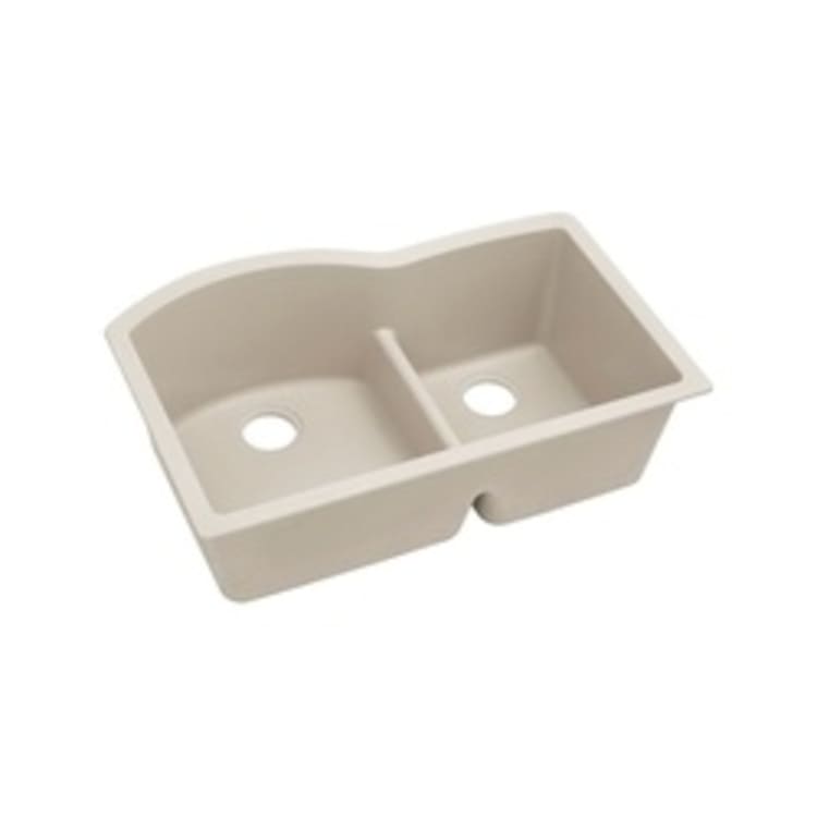 Elkay® ELGHU3322RBQ0 Classic® Traditional Kitchen Sink With Aqua Divide, Classic®, Bisque, Rectangle Shape, 17-3/16 in Left, 13-1/8 in Right L x 19-5/16 in Left, 16-5/8 in Right W x 10 in Left, 10 in Right D Bowl, 33 in L x 22 in W x 10 in H,