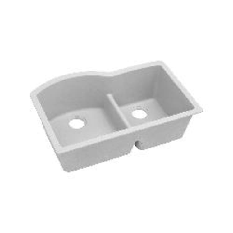 Elkay® ELGHU3322RWH0 Classic® Traditional Kitchen Sink With Aqua Divide, Classic®, White, Rectangle Shape, 17-3/16 in Left, 13-1/8 in Right L x 19-5/16 in Left, 16-5/8 in Right W x 10 in Left, 10 in Right D Bowl, 33 in L x 22 in W x 10 in H, U