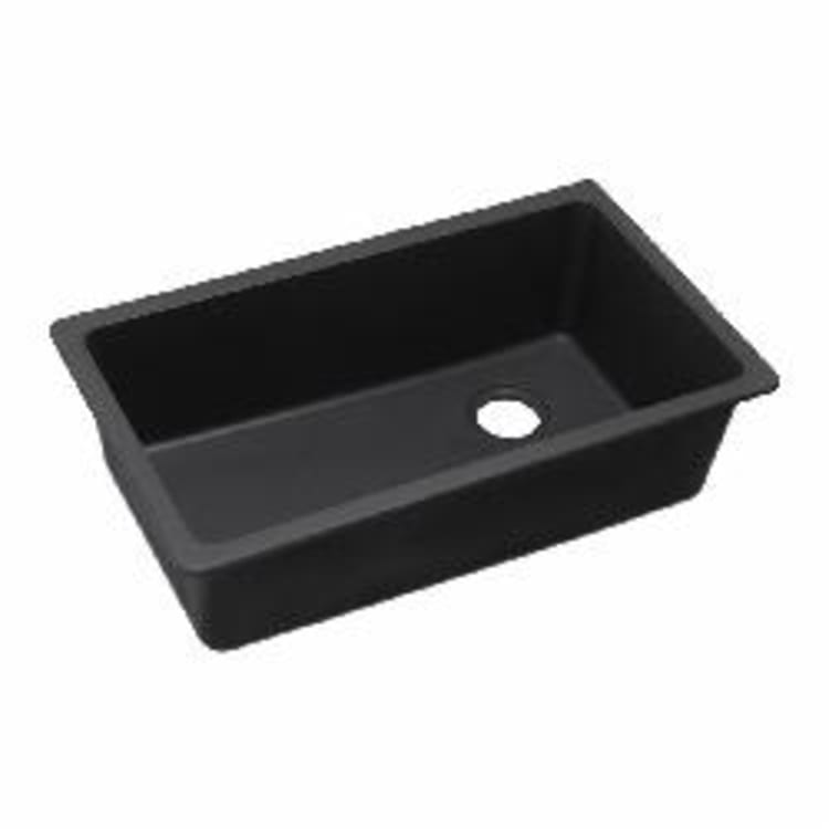 Elkay® ELGU13322BK0 Kitchen Sink, Classic®, Black, 30-5/16 in L x 16-7/16 in W x 9-1/2 in D Bowl, 33 in L x 18-3/4 in W x 9-1/2 in H, Under Mount, Quartz