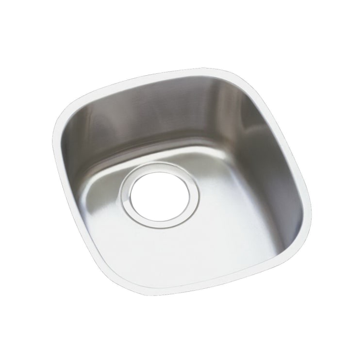 Elkay® ELUH1113 Kitchen Sink, Lustertone, 11-3/4 in L x 13-1/4 in W x 5-15/16 in D Bowl, 14-1/4 in L x 15-3/4 in W x 5-15/16 in H, Under Mount, 18 ga 304 Stainless Steel, Lustertone