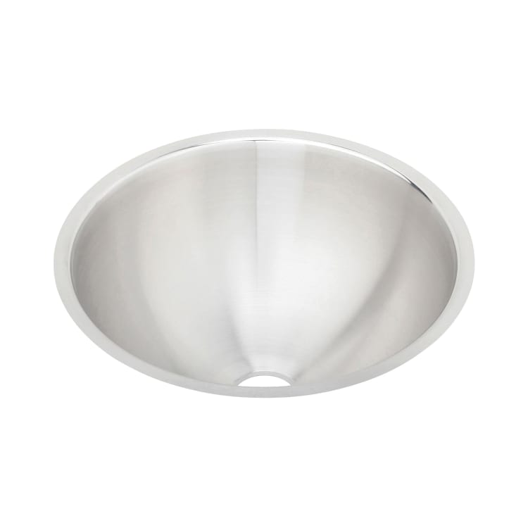 Elkay® ELUH12LV Bathroom Sink, Asana, Circular Shape, 14-3/8 in W x 14-3/8 in D x 6 in H, Under Mount, Stainless Steel, Lustertone, Domestic