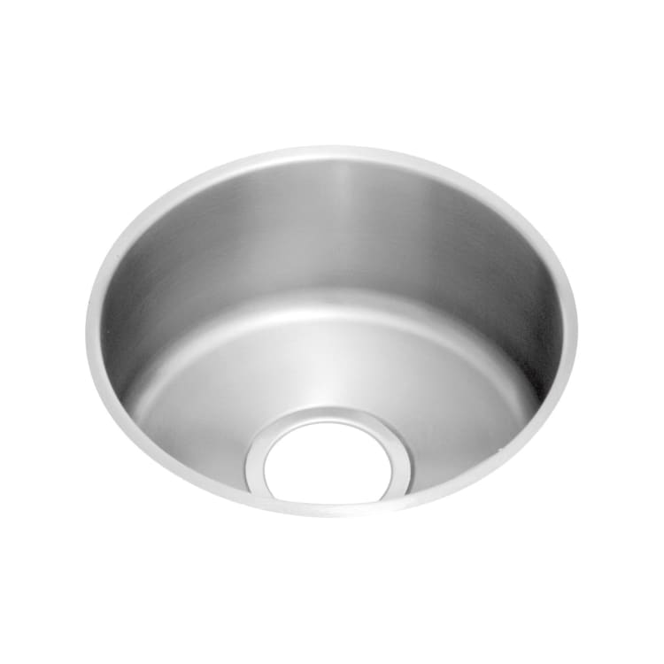 Elkay® ELUH16FB Kitchen Sink, The Mystic®, 16 in L x 16 in W x 8 in D Bowl, 18-3/8 in L x 18-3/8 in W x 8 in H, Under Mount, 18 ga 304 Stainless Steel, Lustertone