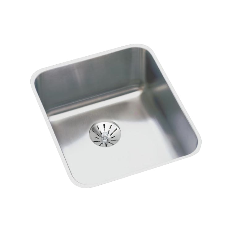 Elkay® ELUHAD131655PD Lustertone™ Classic Kitchen Sink, Rectangle Shape, 13-1/2 in L x 16 in W Bowl x 5-3/8 in D Bowl, 16 in L x 18-1/2 in W x 5-3/8 in H, Under Mounting, Stainless Steel