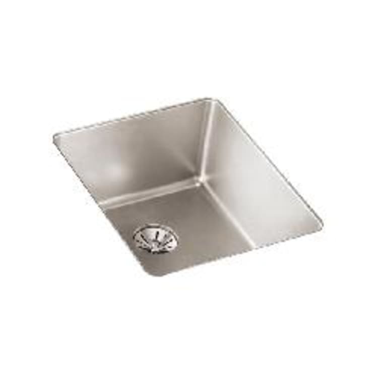 Elkay® ELUHH1316TPD Lustertone Iconix™ Kitchen Sink, Luminous Satin, Rectangle Shape, 13-1/2 in L x 16 in W x 8 in D Bowl, 16 in L x 18-1/2 in W x 8 in H, Under Mount, 304 Stainless Steel