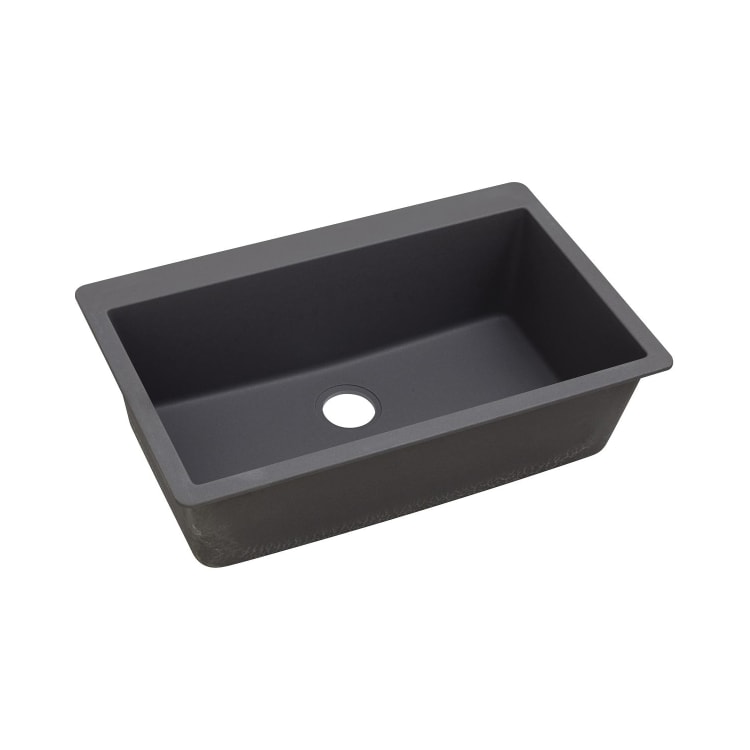 Elkay® ELXR13322CH0 Traditional Kitchen Sink, Luxe, Rectangular, 30-1/4 in L x 16-5/16 in W x 9-7/16 in D Bowl, 33 in L x 20-7/8 in W x 9-7/16 in H, Top Mount, Quartz, Charcoal