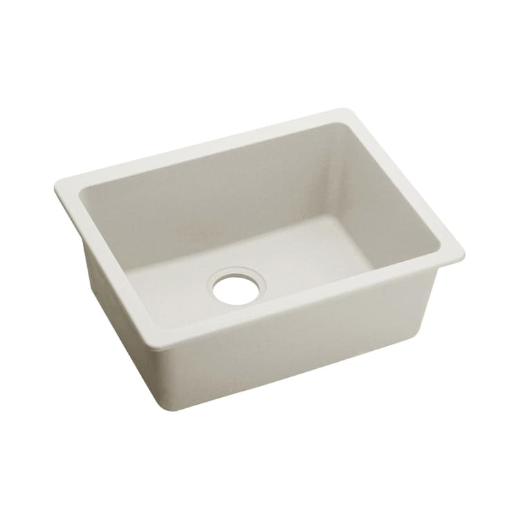 Elkay® ELXU2522RT0 Traditional Kitchen Sink, Luxe, Rectangular, 22-5/16 in L x 16-7/16 in W x 9-1/2 in D Bowl, 24-5/8 in L x 18-1/2 in W x 9-1/2 in H, Under Mount, Quartz, Ricotta