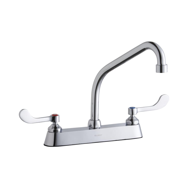 Elkay® LK810HA08T4 Food Service Faucet, 1.5 gpm, 8 in Center, 2 Handles, Chrome Plated, Import