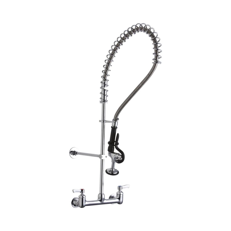 Elkay® LK943LC Pre-Rinse Faucet, 1.2 gpm, 8 in Center, Chrome Plated, 2 Handles, Import