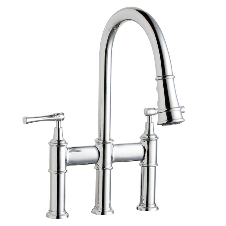 Elkay® LKEC2037CR Kitchen Faucet, Explore™, 1.5 gpm Flow Rate, Polished Chrome, 2 Handles, 3 Faucet Holes, Function: Traditional, Import