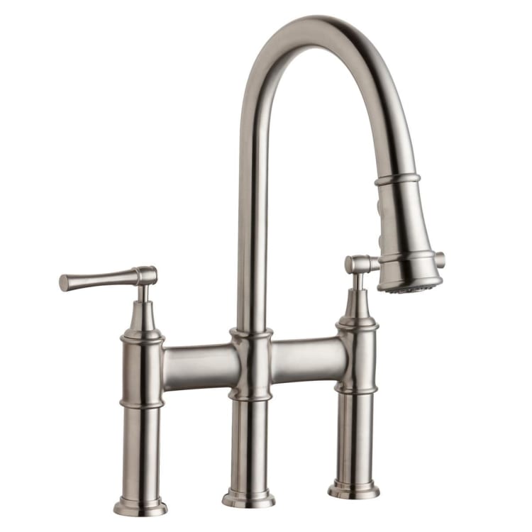 Elkay® LKEC2037LS Kitchen Faucet, Explore™, 1.5 gpm Flow Rate, Lustrous Steel, 2 Handles, 3 Faucet Holes, Function: Traditional, Import