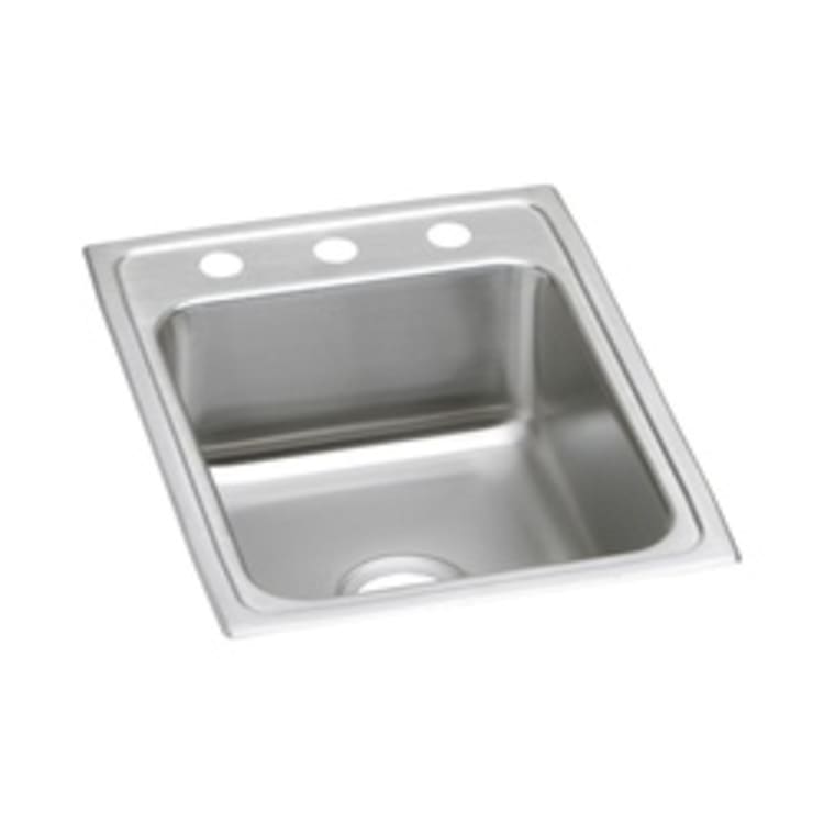 Elkay® LRAD1722652 Kitchen Sink, Gourmet, Rectangular, 13-1/2 in L x 16 in W x 6-3/8 in D Bowl, 2 Faucet Holes, 17 in L x 22 in W x 6-1/2 in H, Top Mount, Stainless Steel, Lustertone