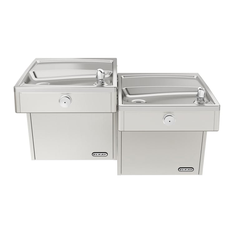 Elkay® LVRCTL8SC Filtered Barrier Free Bi-Level Cooler, Push Button Operation, Refrigerated Chilling, 3/8 in OD Tubing Connection, Domestic