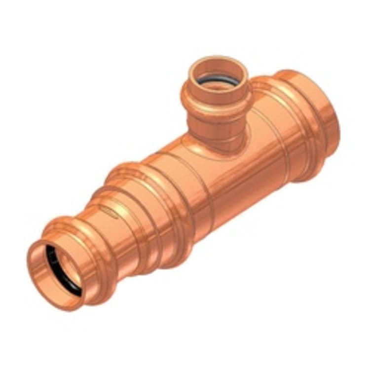 EPC APOLLOXPRESS® 10066397 811RR Small Diameter Press Reducing Run/Outlet Tee, 1-1/2 x 3/4 x 1 in Nominal, C x C x C End Style, Copper, Domestic