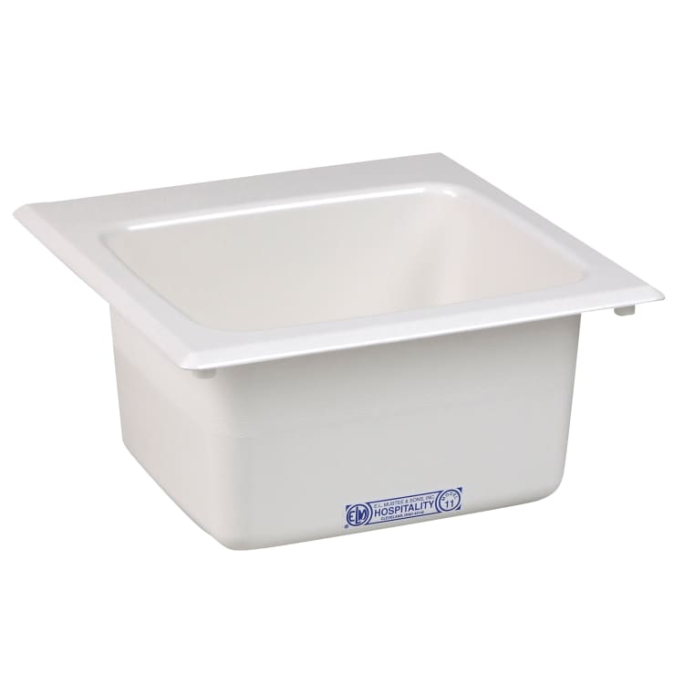 ELM® 20 Durastone® Bar Sink, 15 in L x 15 in W x 7-3/4 in D, Fiberglass, White