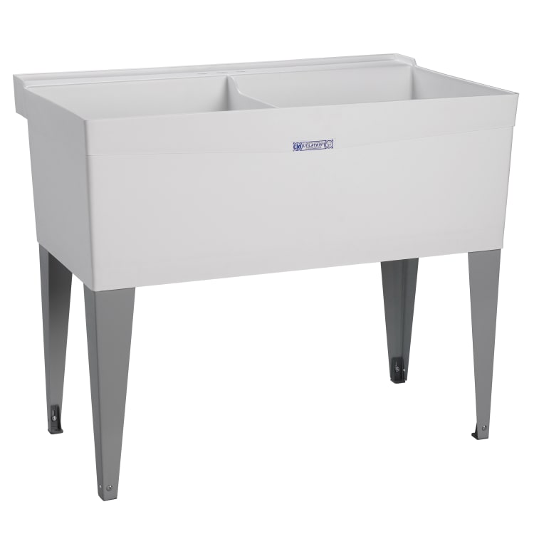 ELM® 27F UTILATWIN® Premier Laundry/Utility Tub, 40 in W x 24 in D x 34 in H, Floor Mount, Structural Thermoplastic Resin, White, Domestic