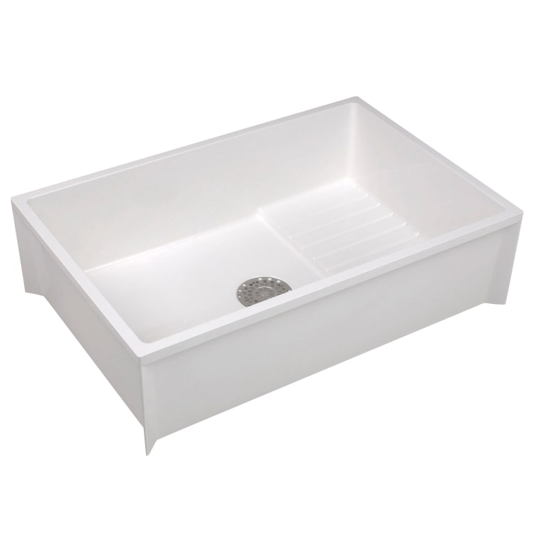 ELM® 65M MOP Service Basin, 36 in W x 24 in D x 10 in H, Fiberglass, White