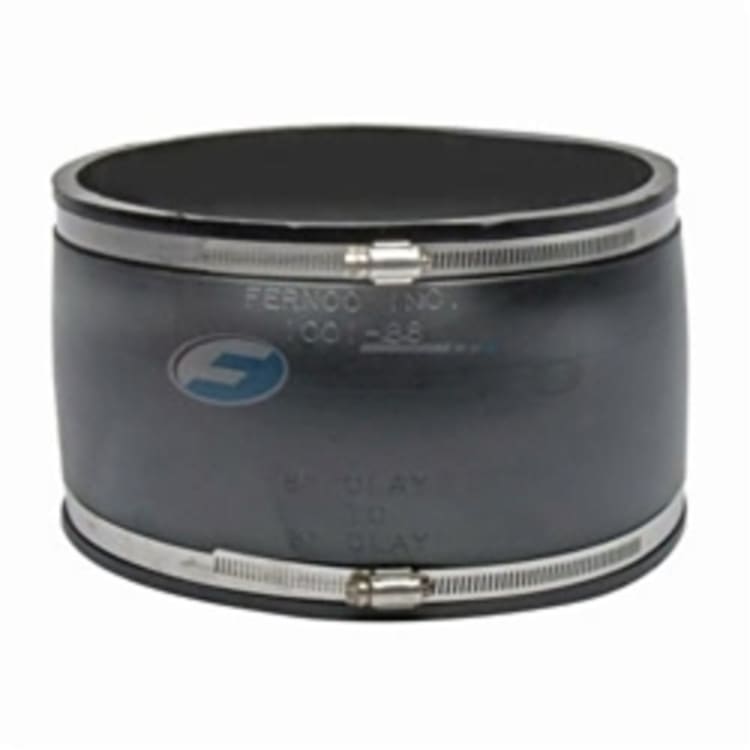 Fernco® 1001-88 Flexible Pipe Coupling, 8 in Nominal, Clay x Clay End Style, PVC, Domestic