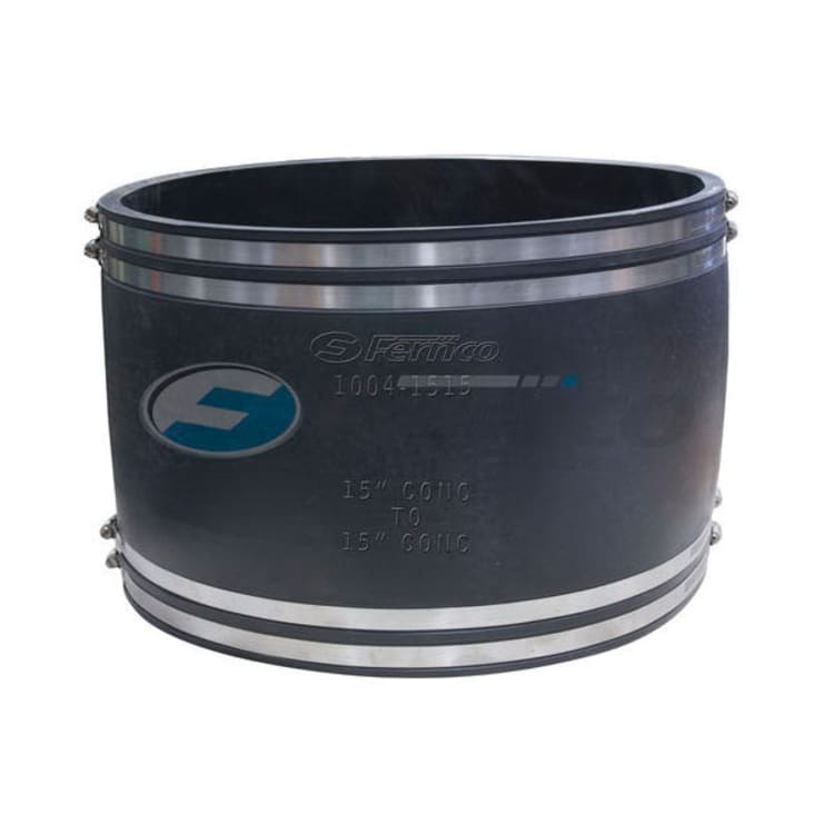 Fernco® 1004-1515 Standard Stock Coupling, 15 in Nominal, Concrete End Style, 60 Duro Shore A Flexible PVC, Domestic