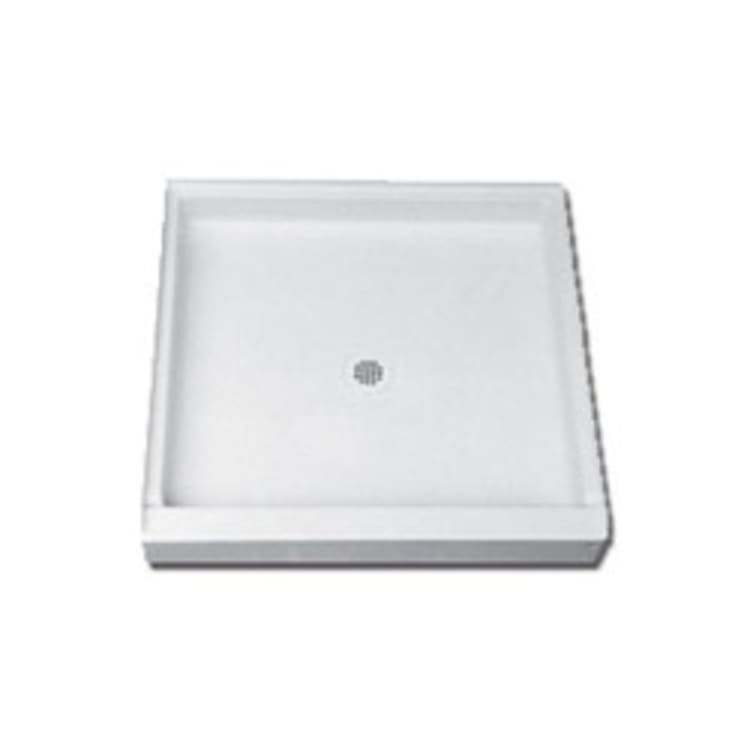 Florestone™ 4834-1WH Single Threshold Recess Shower Receptor, 34 in W x 4-3/4 in D, 4 in Dia Drain Hole