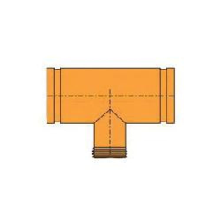 Gruvlok® 0390020584 FIG 7064 Reducing Branch Tee, Carbon Steel, 4 x 4 x 1 in Nominal, SCH 40/STD, Grooved x Grooved x MNPT End Style, Orange Painted, Domestic