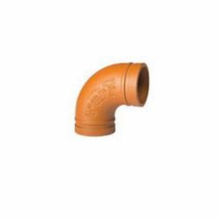 Grinnell® 21040GS 90 deg Pipe Elbow, 4 in, Grooved, Ductile Iron, Hot-Dipped Galvanized