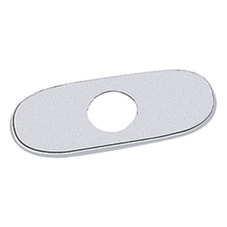 GROHE 07551000 Escutcheon, For Use With Centerset Kitchen, Bar, Lavatory and Bidet Faucet to Cover Unused Mounting Hole, 6-7/16 in L x 3/16 in H x 2-5/8 in W, Metal, Chrome Plated, Import