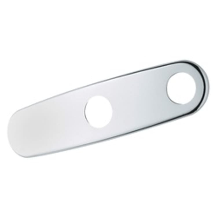 GROHE 07555000 Euro 2-Hole Escutcheon, For Use With Centerset Kitchen Faucet, 10 in, StarLight® Chrome, Import