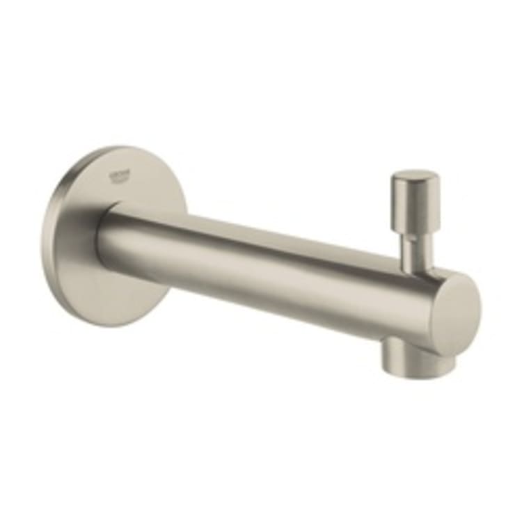 GROHE 13275EN1 Concetto Tub Spout, 6-11/16 in L, 1/2 in FNPT Connection, Brass, Brushed Nickel, Import