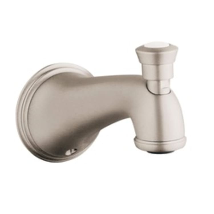 GROHE 13610EN0 Geneva™ Wall Mounted Tub Spout With Diverter, 3/4 in FNPT Connection, StarLight® Brushed Nickel, Import