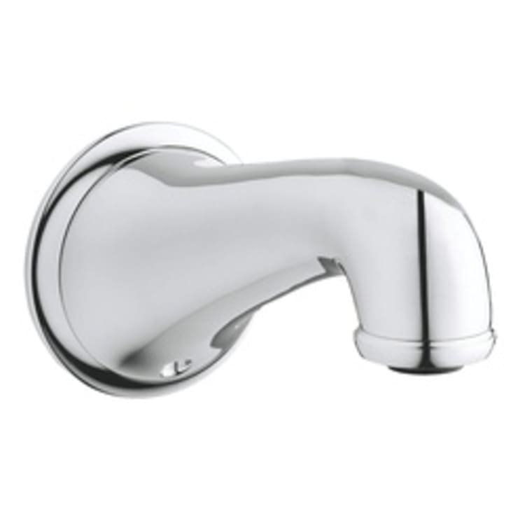 GROHE 13615000 Wall Mounted Tub Spout, 3/4 in Threaded Connection, 6 in Spout Reach, StarLight® Polished Chrome, Import