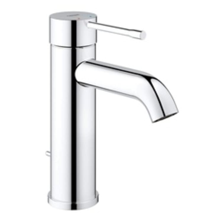 GROHE 23592001 Essence™ New Bathroom Faucet With Temperature Limiter, 2.2 gpm, 4 in H Spout, 1 Handle, Pop-Up Drain, 1 Faucet Hole, StarLight® Chrome, Import