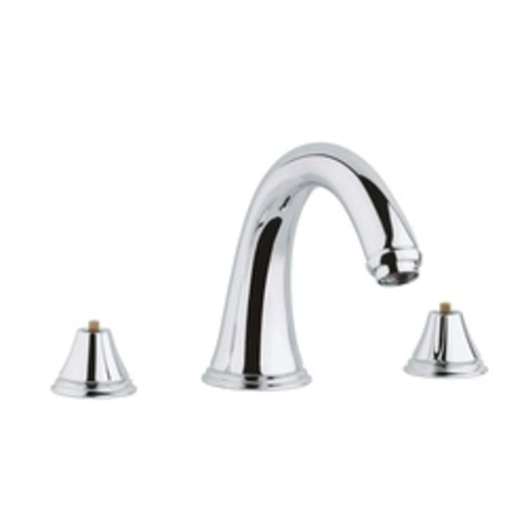 GROHE 25054000 Geneva™ Roman Bathtub Faucet, 12.6 gpm, StarLight® Chrome Plated, Hand Shower Yes/No: No, Import