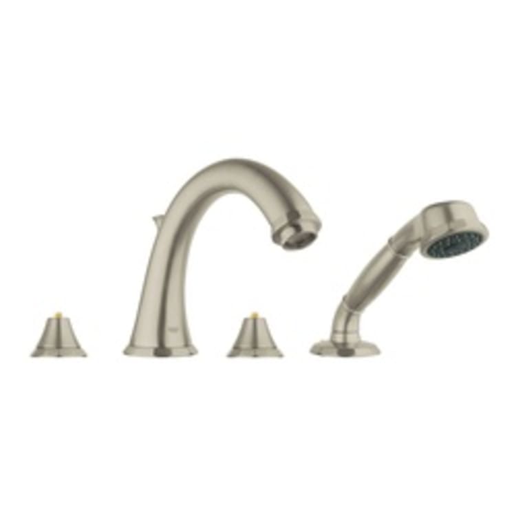 GROHE 25073EN0 Kensington® Roman Tub Filler, 13.2 gpm, Brushed Nickel, 2 Handles, Hand Shower Yes/No: Yes, Import