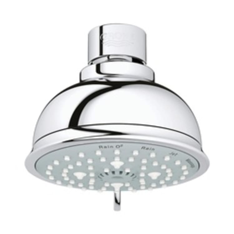 GROHE 26045000 New Tempesta® Rustic 100 Shower Head, 2 gpm, 4 Sprays, Wall Mount, 3.93 in Head, Import