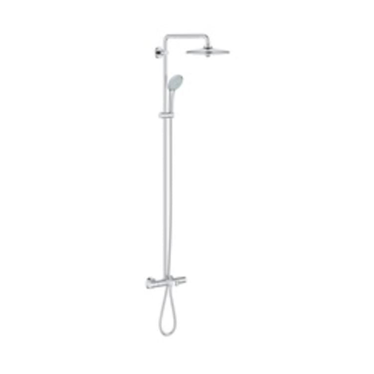 GROHE 26177001 Shower System With Bath Thermostat, Euphoria System 260, 10-1/4 in Dia, Rain/SmartRain/Jet Shower Head, 2.5 gpm, Dream Spray, StarLight® Polished Chrome, Import