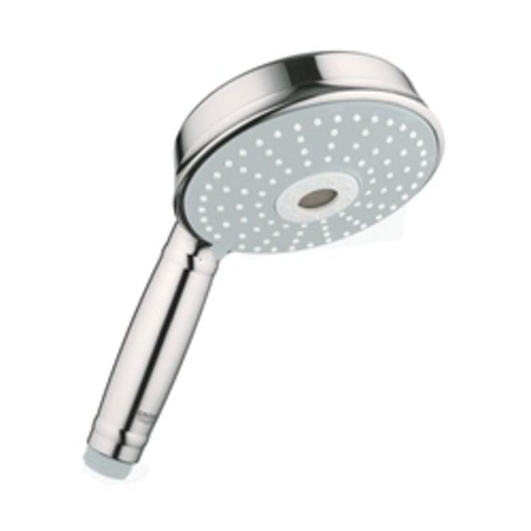 GROHE 27129BE0 Rainshower® Rustic 130 Hand Shower, (3) 4 in Dia Shower Head, 2.5 gpm, Slide Bar: No, Polished Nickel, Import