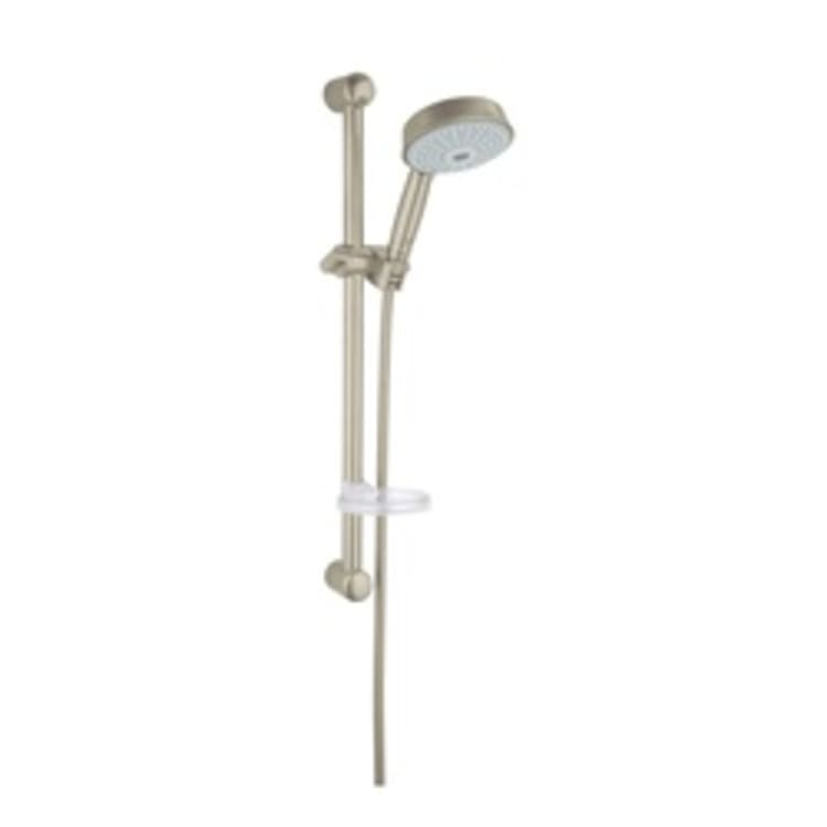 GROHE 27140EN0 Rainshower® Rustic 130 Shower Set, (1) Shower Head, 2.5 gpm, 69 in L Hose, G-1/2, Slide Bar: Yes, Brushed Nickel, Import