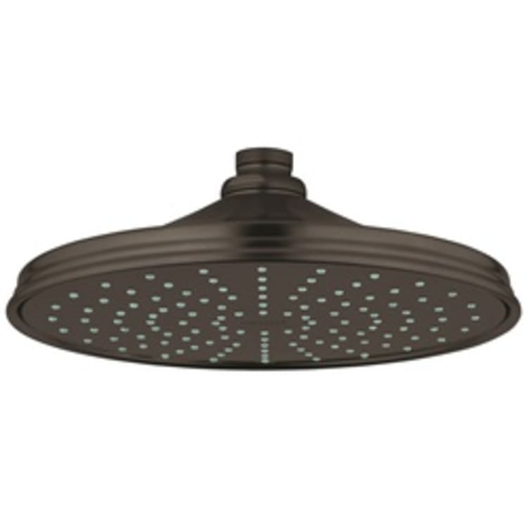 GROHE 28375ZB0 Shower Head, Rainshower® Rustic 210, 2.5 gpm, 1 Sprays, Ceiling Mount, 8-3/8 in Dia Head, Import