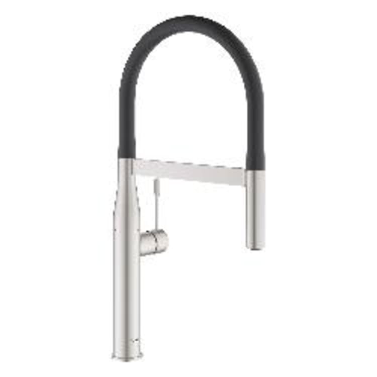 GROHE 30295DC0 Semi-Pro Essence™ New Kitchen Faucet With Integrated Temperature Limiter, 1.75 gpm Flow Rate, 360 deg Swivel Spout, SuperSteel, 1 Handles, Import