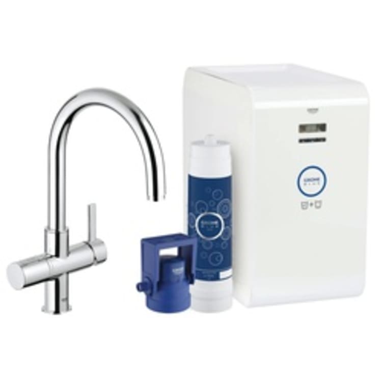 GROHE 31251001 GROHE Blue Sparkling Faucet and Water System, 1.75 gpm, 1 Handle, StarLight® Chrome, Import, Residential