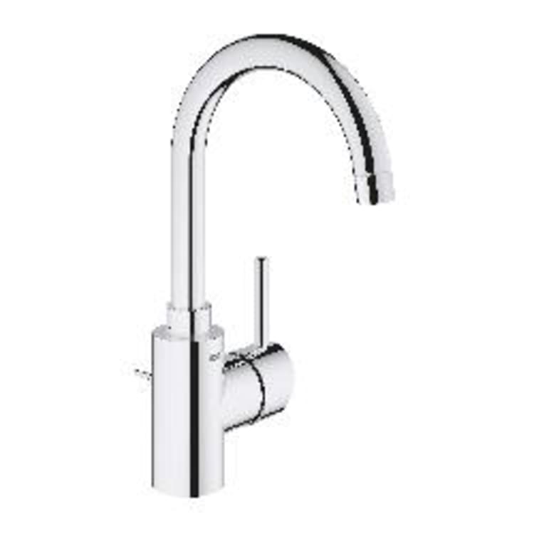 GROHE 32138002 32138_2 Concetto™ L-Size Bathroom Faucet, Residential, 1.2 gpm Flow Rate, 7-15/16 in H Spout, 1 Handle, Pop-Up Drain, 1 Faucet Hole, Polished Chrome