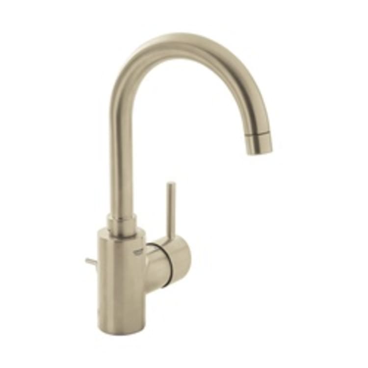 GROHE 32138EN2 32138_2 Concetto™ L-Size Bathroom Faucet, Residential, 1.2 gpm Flow Rate, 7-15/16 in H Spout, 1 Handle, Pop-Up Drain, 1 Faucet Hole, Brushed Nickel