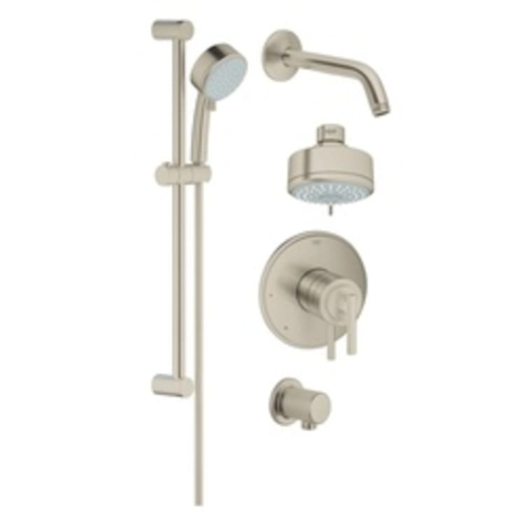 GROHE 35055EN0 GrohFlex™ Pressure Balance Valve Shower Set With DreamSpray Technology, Multi-Function Shower Head, 2 gpm, 69 in L Hose, StarLight® Chrome, Import