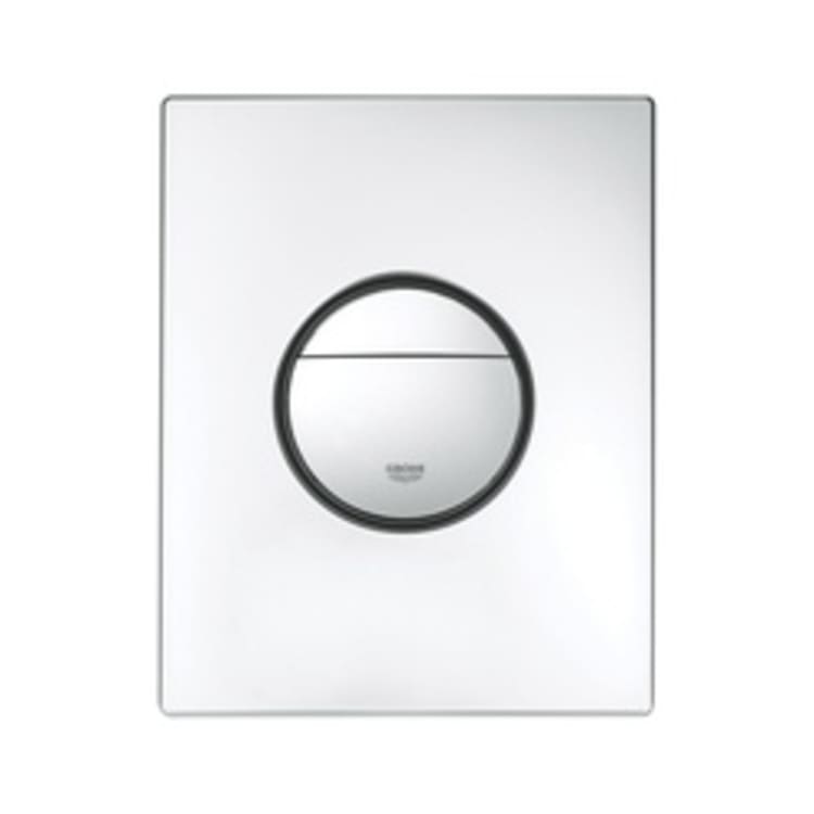 GROHE 38765P00 Nova Cosmopolitan Wall Plate, For Use With Dual Flush or Start/Stop Actuation and AV1 Pneumatic Discharge Valve, ABS, StarLight® Matt Chrome Plated, Import