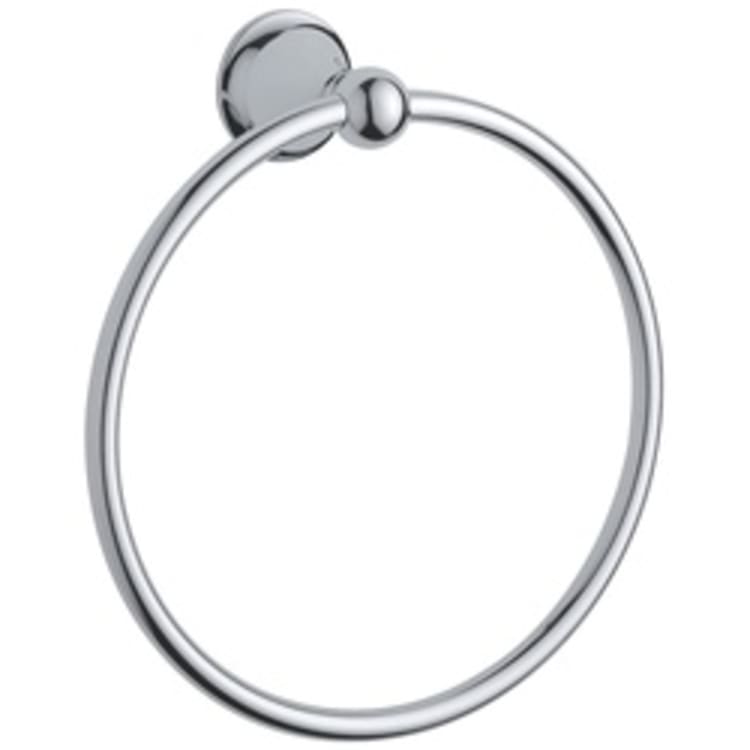 GROHE 40158000 Seabury Towel Ring, 7-7/8 in Dia Ring, 2-11/16 in OAD, Metal, Import